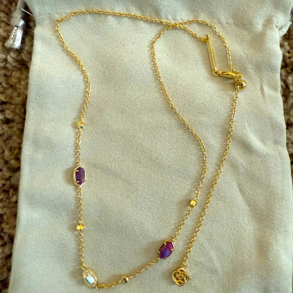 Kendra Scott Purple and mirrored glass Necklace